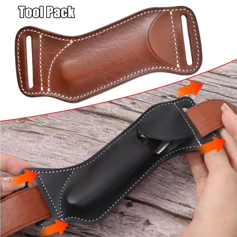 Edc Carry Belt Leather - Taktik Alet Çantası EDC Katlanır Bıçak