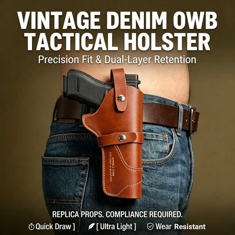 Edc Carry Belt Leather - Vintage Deri Tabanca Kılıfı OWB Dış