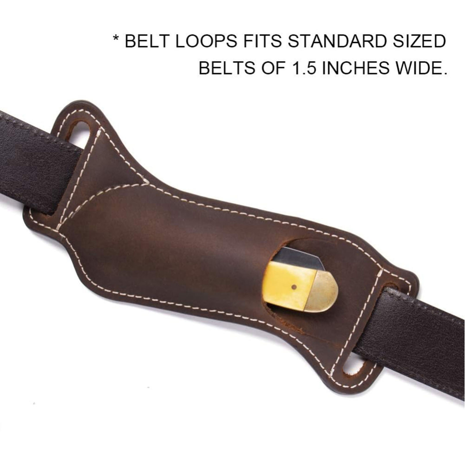 Kahverengi Deri Bıçak Bel Çant - Edc Carry Belt Leather incelemesi ve fiyatı